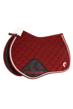 horze Tapis De Selle Mixte Geneva Avec Fausse Fourrure Merlot Wine Red Outlet