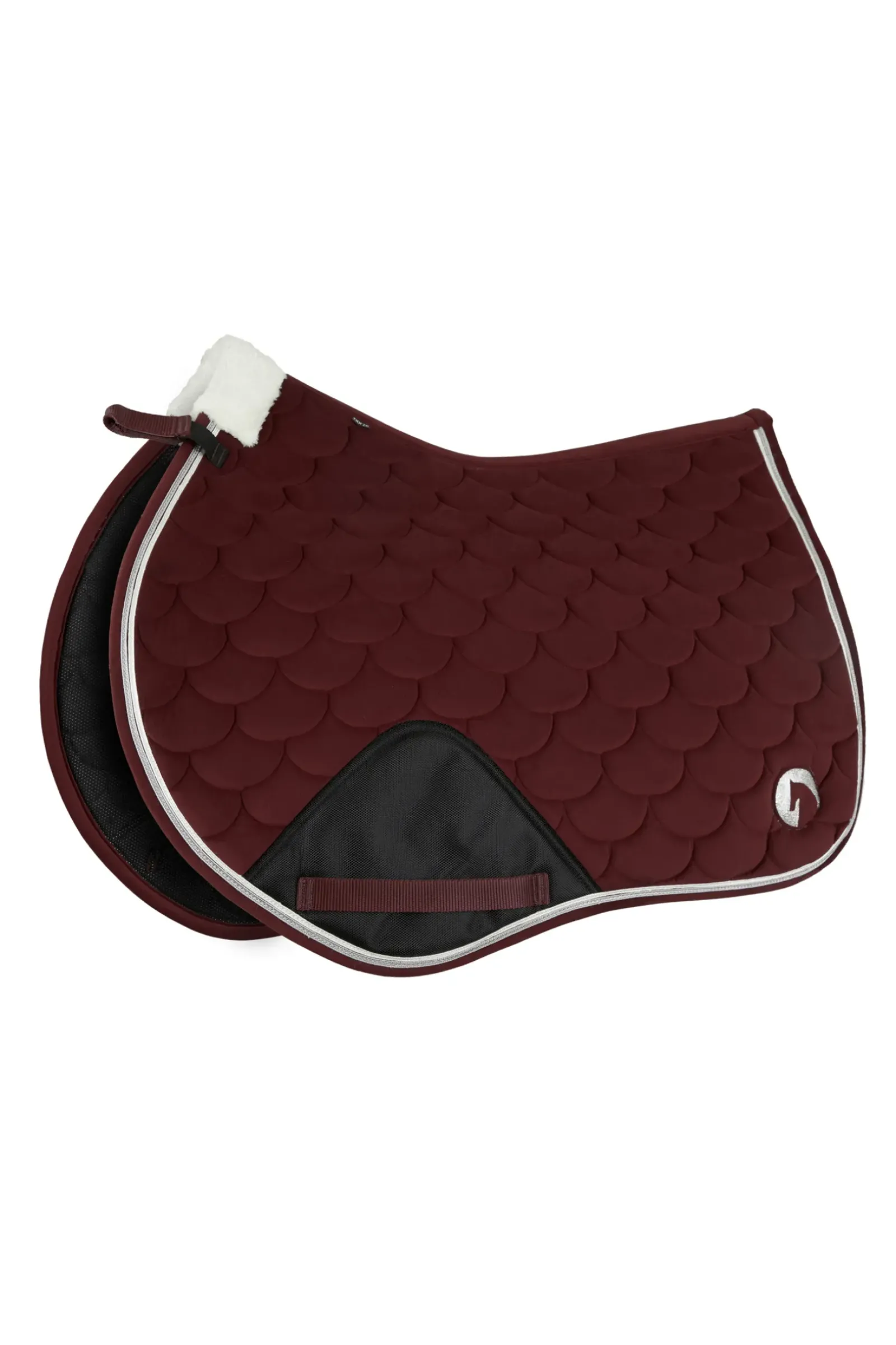 horze Tapis De Selle Mixte Geneva Avec Fausse Fourrure Merlot Wine Red Outlet