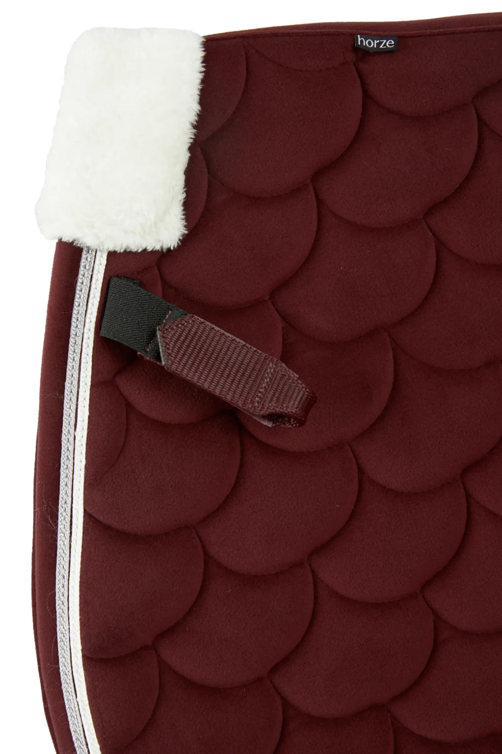 horze Tapis De Selle Mixte Geneva Avec Fausse Fourrure Merlot Wine Red Outlet