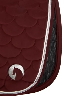 horze Tapis De Selle Mixte Geneva Avec Fausse Fourrure Merlot Wine Red Outlet