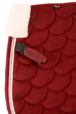 horze Tapis De Selle Mixte Geneva Avec Fausse Fourrure Merlot Wine Red Outlet