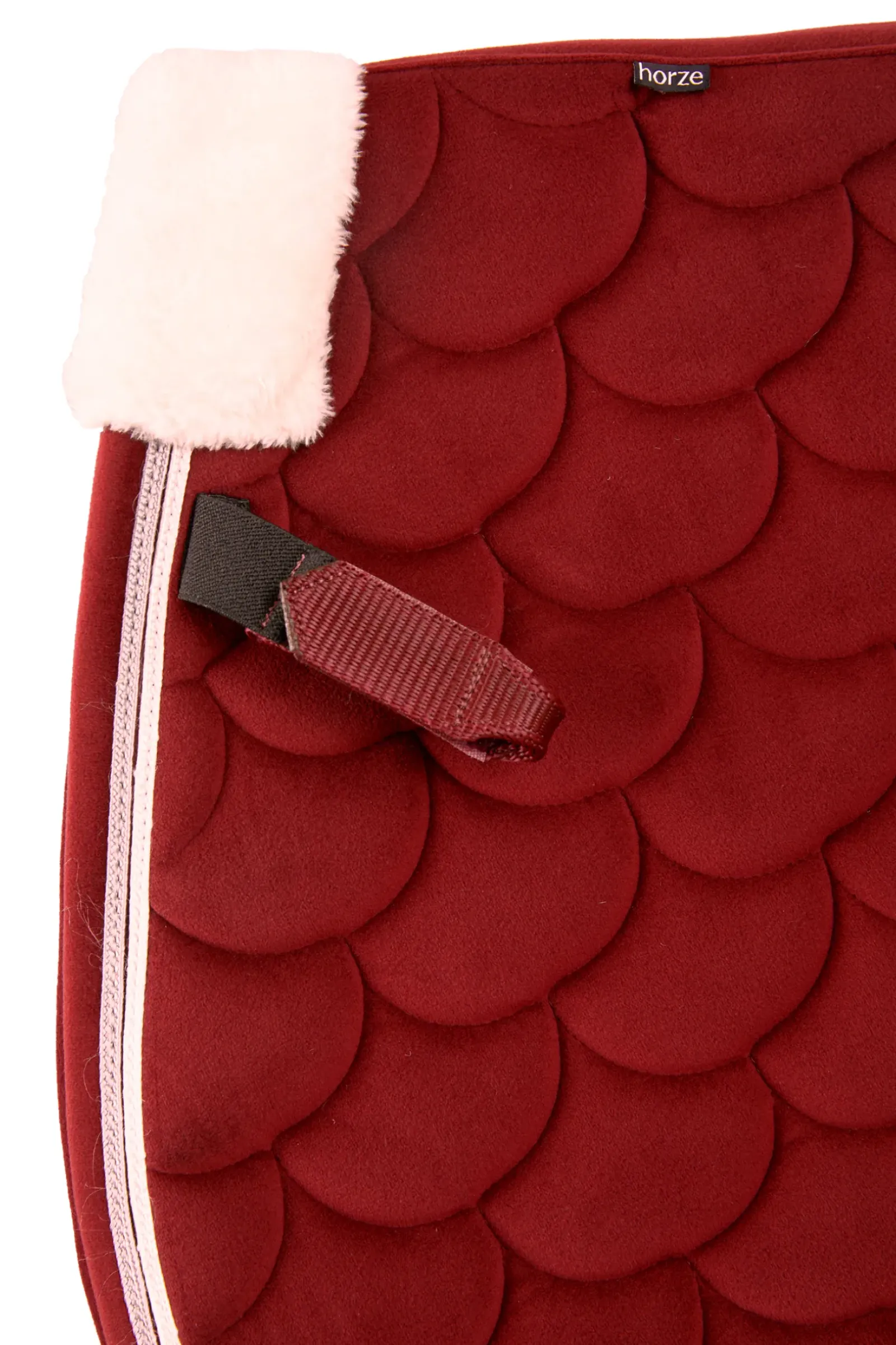 horze Tapis De Selle Mixte Geneva Avec Fausse Fourrure Merlot Wine Red Outlet