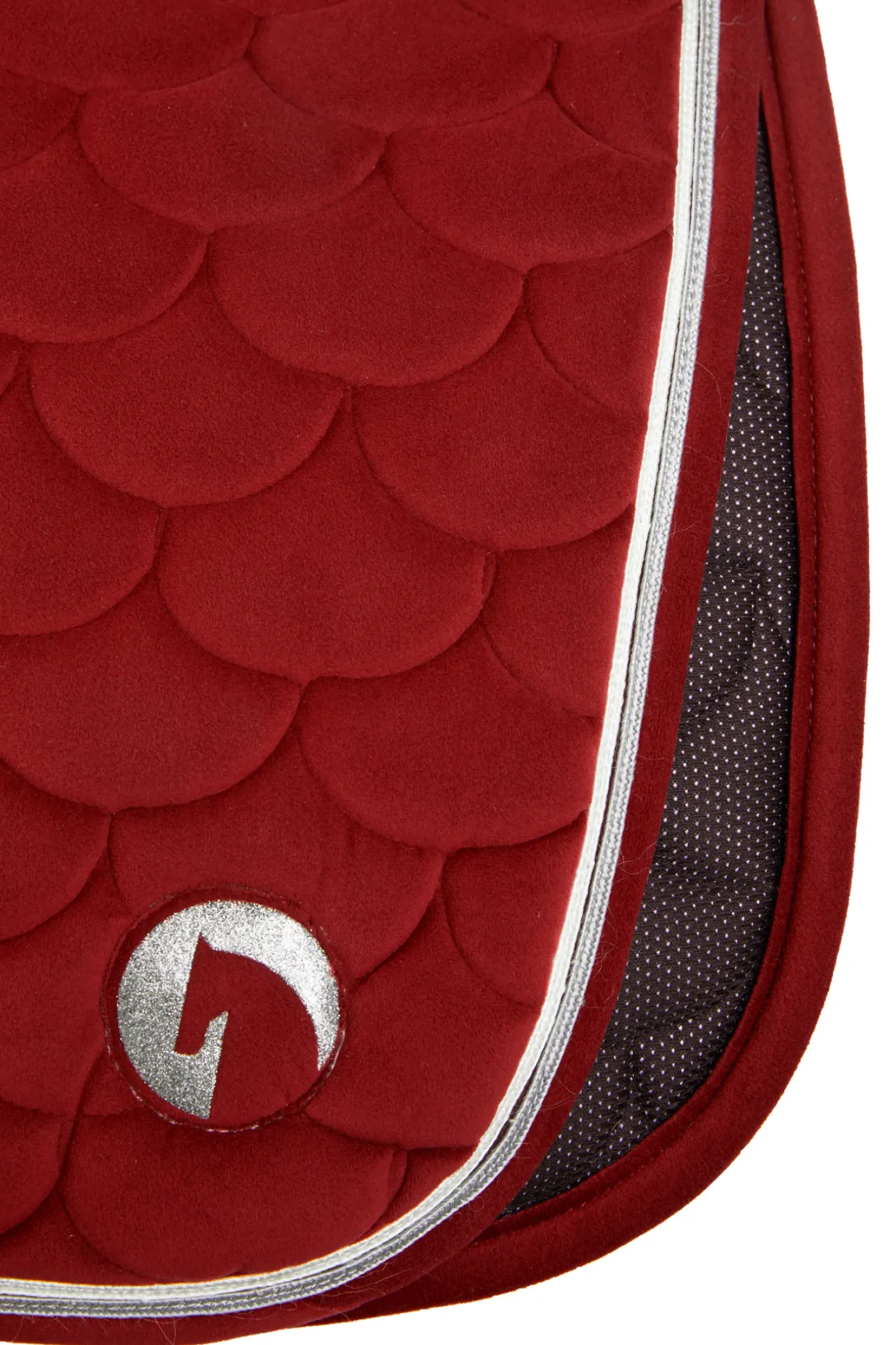 horze Tapis De Selle Mixte Geneva Avec Fausse Fourrure Merlot Wine Red Outlet