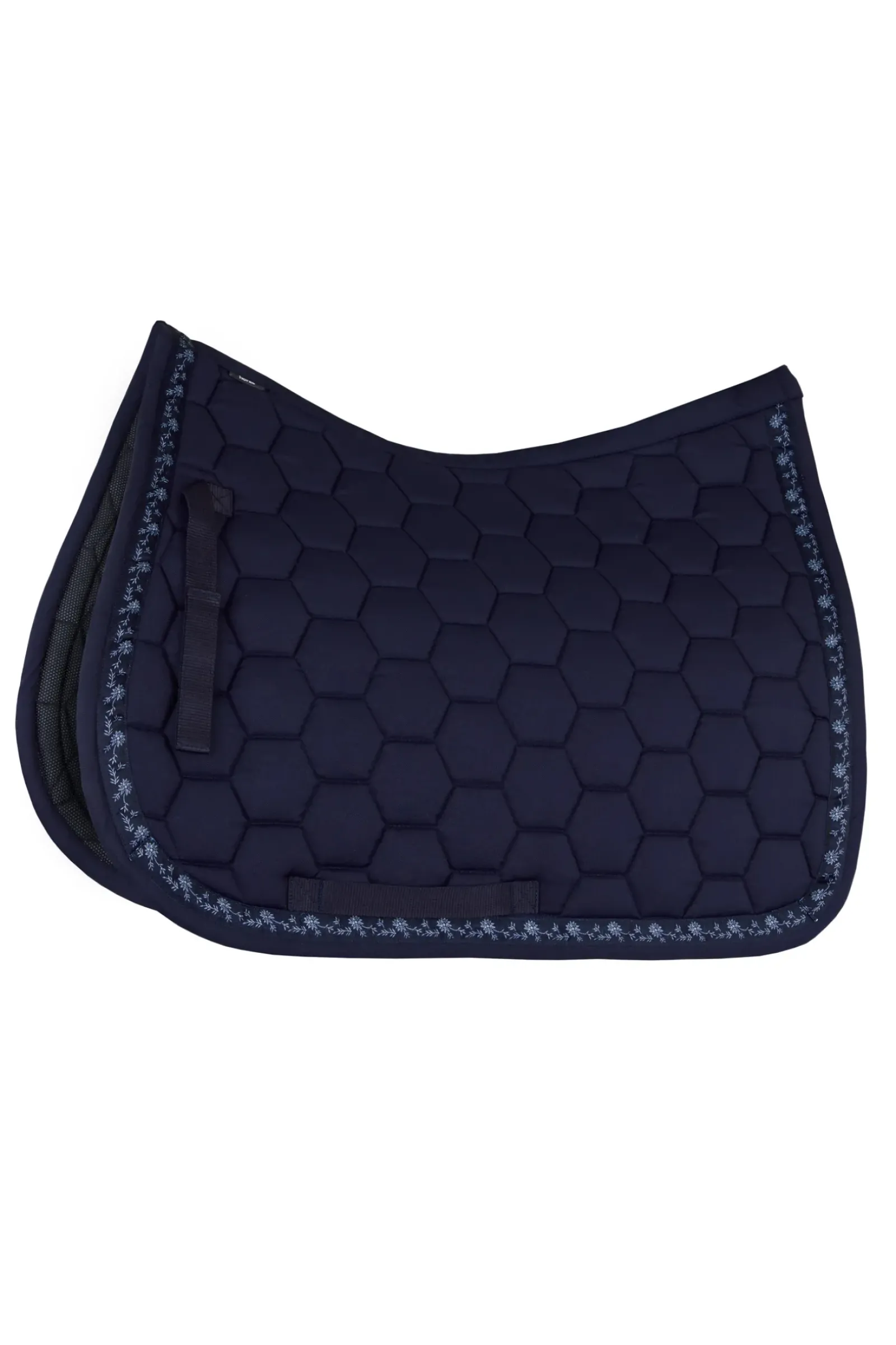 horze Tapis De Selle Mixte Kaitlin Avec Passepoil Fleuri Bleu Fonce Peacoat Clearance