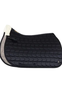 horze Tapis De Selle Mixte Houston Avec Fausse Fourrure Dark Navy