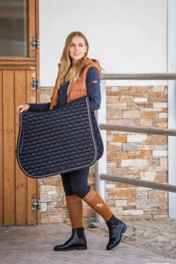 horze Tapis De Selle Mixte Sandness Dark Navy Outlet