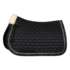 horze Tapis De Selle Mixte Claremont Avec Fausse Fourrure Noir Discount