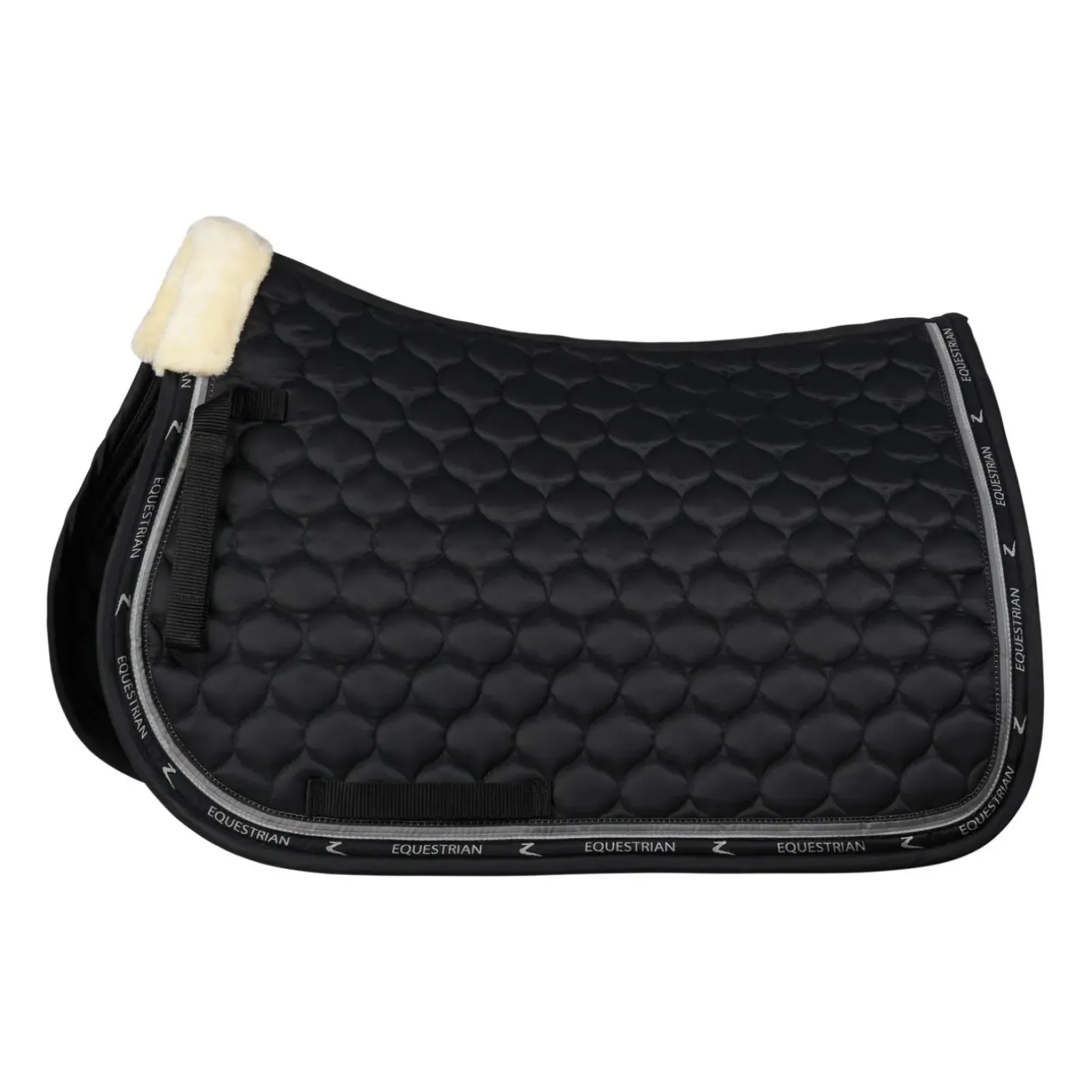 horze Tapis De Selle Mixte Claremont Avec Fausse Fourrure Noir Discount