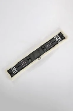 usg Nylon Dressage Girth With Faux Fur Padding Black/Beige New