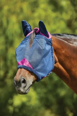 weatherbeeta Comfitec Deluxe Durable Mesh Mask With Ears Dark Blue/Purple Hot