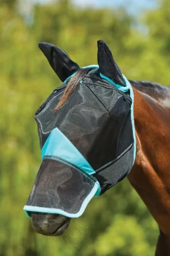 weatherbeeta Comfitec Deluxe Fine Mesh Mask With Ears & Nose Bl/Vect New