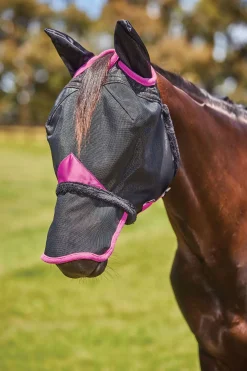 weatherbeeta Comfitec Deluxe Durable Mesh Mask With Ears And Nose Black/Purple Sale